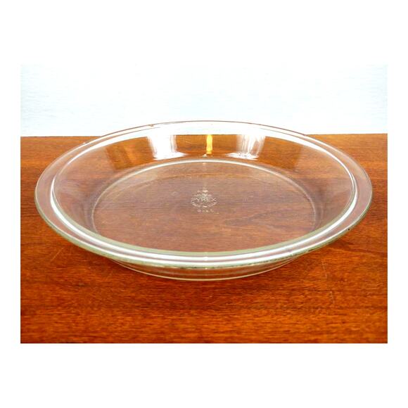 Vintage Pyrex Deep Pie Plate 9'' Clear Glass Flat Rim 209 Made In USA - Picture 1 of 7